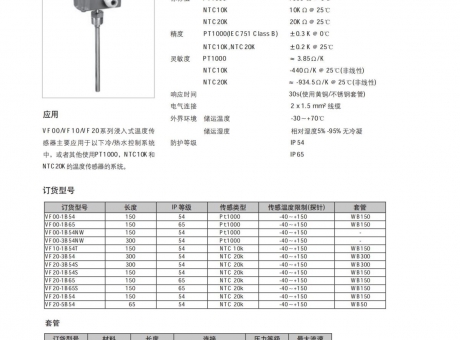 溫度傳感器 水管 VF20